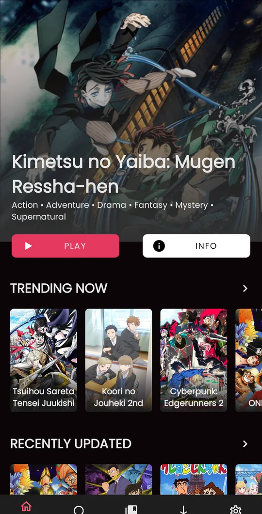 Nekomo home screen