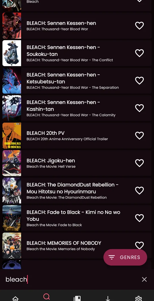 Nekomo search screen